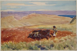 Colinas da Galileia, c.1905-06 (aguarela) de John Singer Sargent