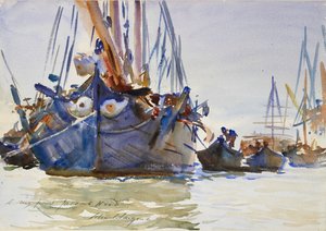 Navios à vela italianos em âncora, c1904-1907 de John Singer Sargent