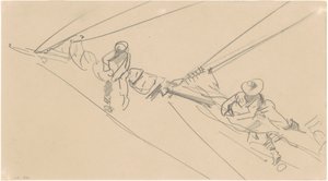 Homens em um Spar, c. 1876. de John Singer Sargent
