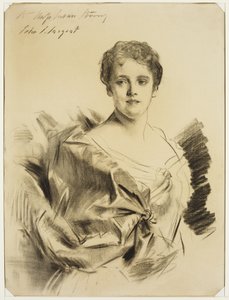 Miss Susan Strong, entre o final do século 19 e início do século 20 (carvão sobre papel creme) de John Singer Sargent