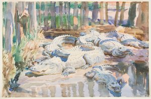 Jacarés enlameados, 1917 (wc sobre grafite sobre papel) de John Singer Sargent