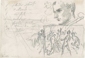 Cabeça Napoleônica e Julgamento de Paris [verso] de John Singer Sargent
