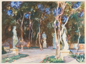 Caminhos obscuros, Vizcaya (wc sobre grafite no papel) de John Singer Sargent