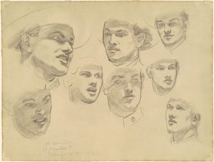 Estudos para entrar na guerra, 1920-1922. de John Singer Sargent