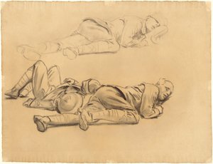 Estudos para Gassed, 1918-1919. de John Singer Sargent