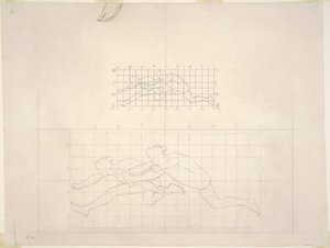Estudos para Duas Figuras Masculinas Clássicas Saltando, 1919-1920. de John Singer Sargent