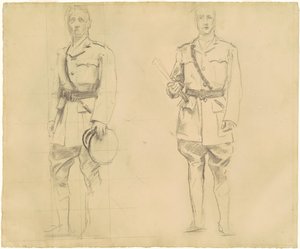 Estudos dos generais Plumer e Haig para oficiais generais da Primeira Guerra Mundial [reto], 1920-1922. de John Singer Sargent