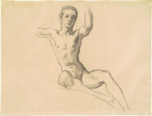 Estudo para figura acima de "Música" de John Singer Sargent
