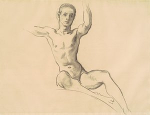 Estudo para Figura acima Música, 1919-1920. de John Singer Sargent