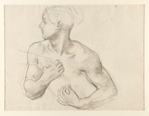 Estudo de Clytemnestra para Orestes Perseguido pelas Fúrias, mural, escadaria, Museu de Belas Artes, Boston de John Singer Sargent