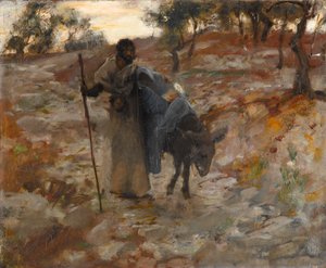 A Fuga para o Egito, c.1877-79 (óleo sobre tela) de John Singer Sargent