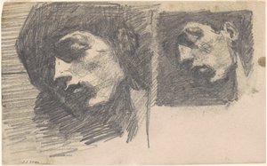 Duas cabeças, 1875-1880. de John Singer Sargent
