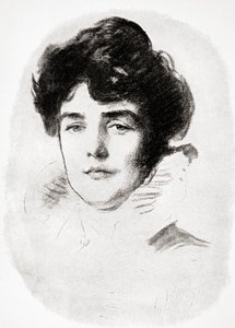 Jeanette Jennie Jerome, Lady Randolph Churchill e mãe de Sir Winston Churchill, da Comissão A Roving, do pub Winston S. Churchill. por Scribners, 1930 de John Singer after Sargent