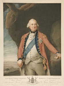 O Muito Nobre Charles Marquês Cornwallis, pub. 1798 (gravura a cores)