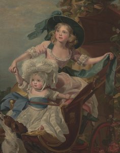 Duas Princesas, Sofia e Amélia, Filhas de Sua Majestade, Rei Jorge III, c.1785 (óleo sobre tela)