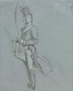 Um oficial hussardo a cavalo, 1812. de John Singleton Copley