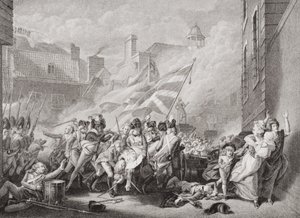 A morte do major Peirson em St. Helier, retomando Jersey dos franceses, 8 de janeiro de 1781, de "Ilustrações da história escocesa e inglesa", Volume II de John Singleton Copley