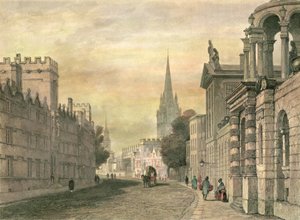A High Street, Oxford, gravada por G. Hollis, 1835
