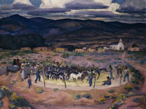 Burros Threshing de John French Sloan