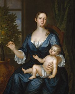 Sra. Francis Brinley e seu filho Francis, 1729. de John Smibert