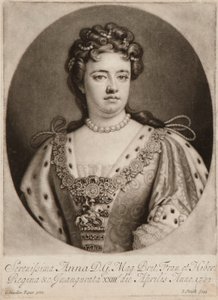 Rainha Ana (mezzotint) de John Smith