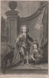 Richard, Lord Clifford (1695-1753) e a sua irmã, Lady Jane Boyle (d. 1780) de John Smith