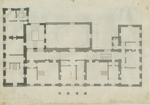 Chillington Hall: desenho a lápis e caneta, nd [1789] (desenho)