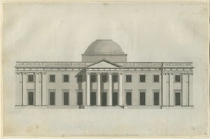 Chillington Hall: desenho a caneta e lavagem, nd [1780s] (desenho) de John Soane