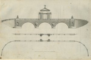 Chillington Park - Proposta de Ponte: desenho sépia, nd [1789] (impressão)