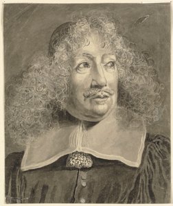 Retrato de cabeça e ombros de um homem, copiado de uma gravura do século XVII de John Sparrow
