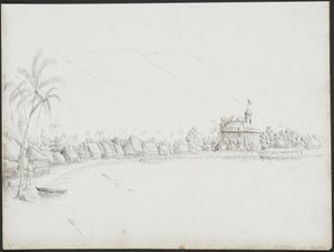 Vista do porto de Papeete, novembro de 1845 de John Speer