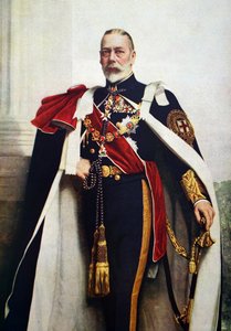 Retrato de Jorge V, Soberano da Ordem da Jarreteira de John St. Helier (after) Lander