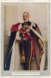 Rei George V (1865-1936) Soberano da Ordem da Jarreteira, de &39;The Illustrated London News&39;, 11 de maio de 1935