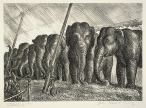 Circo de elefantes de John Steuart Curry