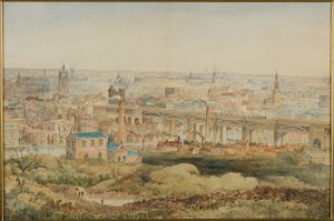 Newcastle upon Tyne de Windmill Hills, Gateshead, 1887 (lápis e wc no papel)
