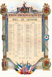 John Swain & Son Ltd. Lista de Honra, 1917