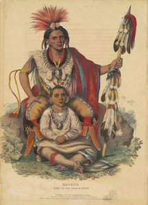 Keokuk, Chefe dos Sacs and Foxes, 1838 (litografia colorida à mão em papel de capa)
