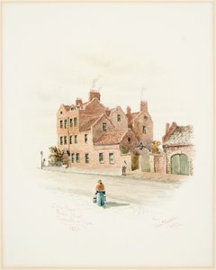 Casa transversal, rua de Fenkle, Newcastle em cima de Tyne (bodycolour)