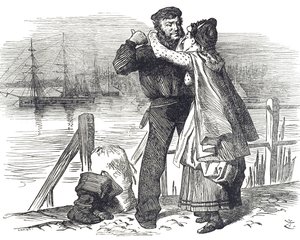 Uma homenagem de marinheiro a Samuel Plimsoll (1824-1898), político e reformador social inglês, pelo trabalho que realizou enquanto deputado pelo Derby ao introduzir legislação que regula o carregamento e a navegabilidade dos navios mercantes. de John Tenniel