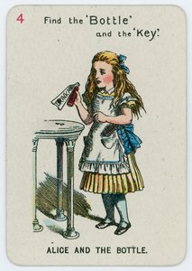 Alice e a garrafa de John Tenniel
