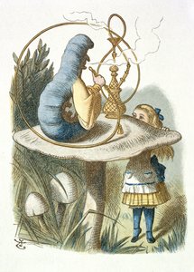 Alice encontra a lagarta azul de John Tenniel