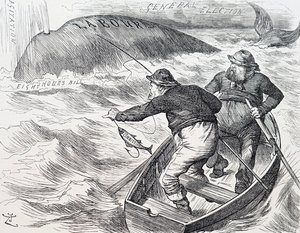 Desenho animado de John Tenniel, ilustrador inglês, humorista gráfico e caricaturista político. 1/1/1891 (gravura) de John Tenniel