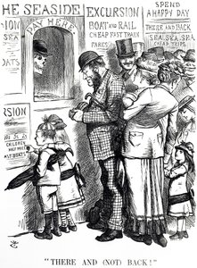 Comentário sobre a freqüência de acidentes em trens de excursão superlotados de John Tenniel
