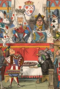 O rei e a rainha de copas no tribunal, 1889 de John Tenniel