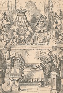 O rei e a rainha de copas no tribunal, 1889 de John Tenniel