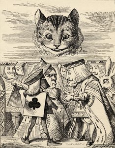 O Rei dos Corações discutindo com o Executor, de "Alice no País das Maravilhas", de Lewis Carroll, publicado em 1891 (lito) de John Tenniel