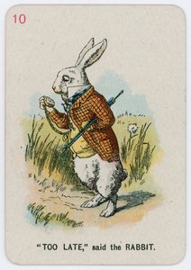Tarde demais, disse o coelho de John Tenniel