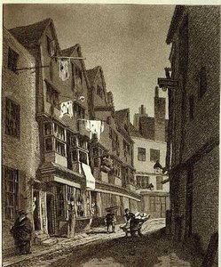 "Vista da Extremidade Sul da Pista dos Ladrões (dos últimos anos chamada Bow Street)...", desenho 1807, gravado por W.M. Fellows, pub. 1807 (gravura) de John Thomas (after) Smith
