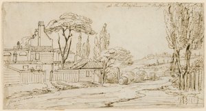 No final de Chenies St, Bedford Square, 20 de julho de 1793 (tinta no papel) de John Thomas Serres