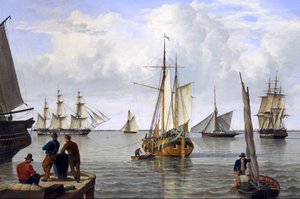 Envio no estuário do Tamisa, 1820 de John Thomas Serres